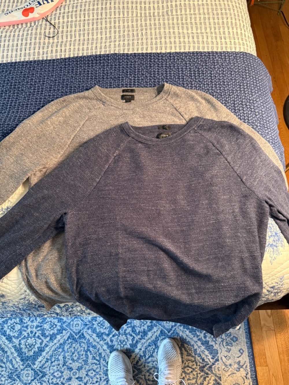 J. Crew Men's Navy Raglan Crewneck Sweater